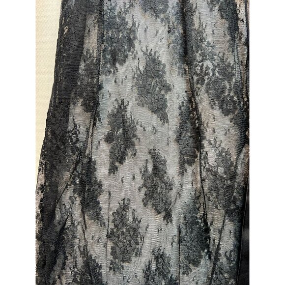 Smart & Sexy Sheer Robe Lingerie Womens L Black Floral Lace Sleepwear Tie Front - Picture 6 of 12